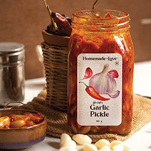 Homemade Love Garlic Pickle | Spicy Lasun ka Achaar Made with Raw Garlic, Ginger, Hing, and Spices