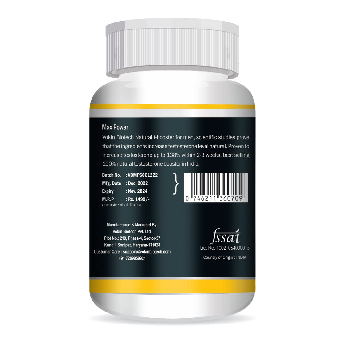 Vitamins or supplements bottle with label on a white background