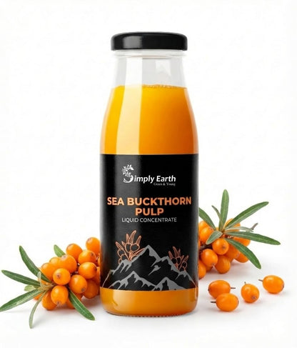 Simply Earth Sea Buckthorn Pulp Liquid Concentrate, Rich in Omega 3-6-7-9, Vitamin C & Antioxidants, Superfood for Immunity, Skin & Heart Health, 300 ML