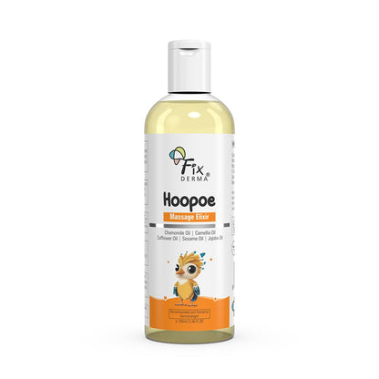 Fixderma Hoopoe Baby Massage Elixir|Baby Oil with Chamomile, Camellia, Safflower, Seasome & Jojoba Oil |Baby Massager Oil | Dermatologist Tested (100 Ml)