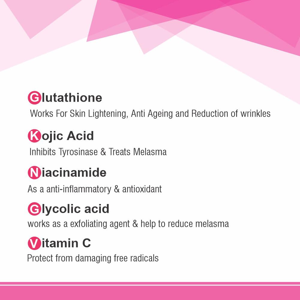 Ncglo Face Wash with Glutathione, Kojic Acid Dipalmitate, Liquorice, Niacinamide, Glycolic Acid, Lactic Acid, D-Panthenol, Vitamin-C for Skin Brightening and Cleansing