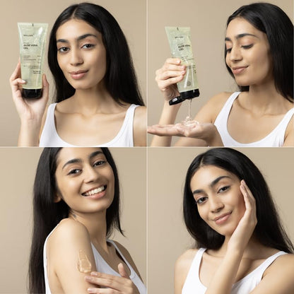 Brillare Aloe Vera Gel for Skin, Face & Hair | Natural Hydration, Soothing & Frizz Control | Pure Aloe Vera Gel for Glowing Skin & Smooth Hair
