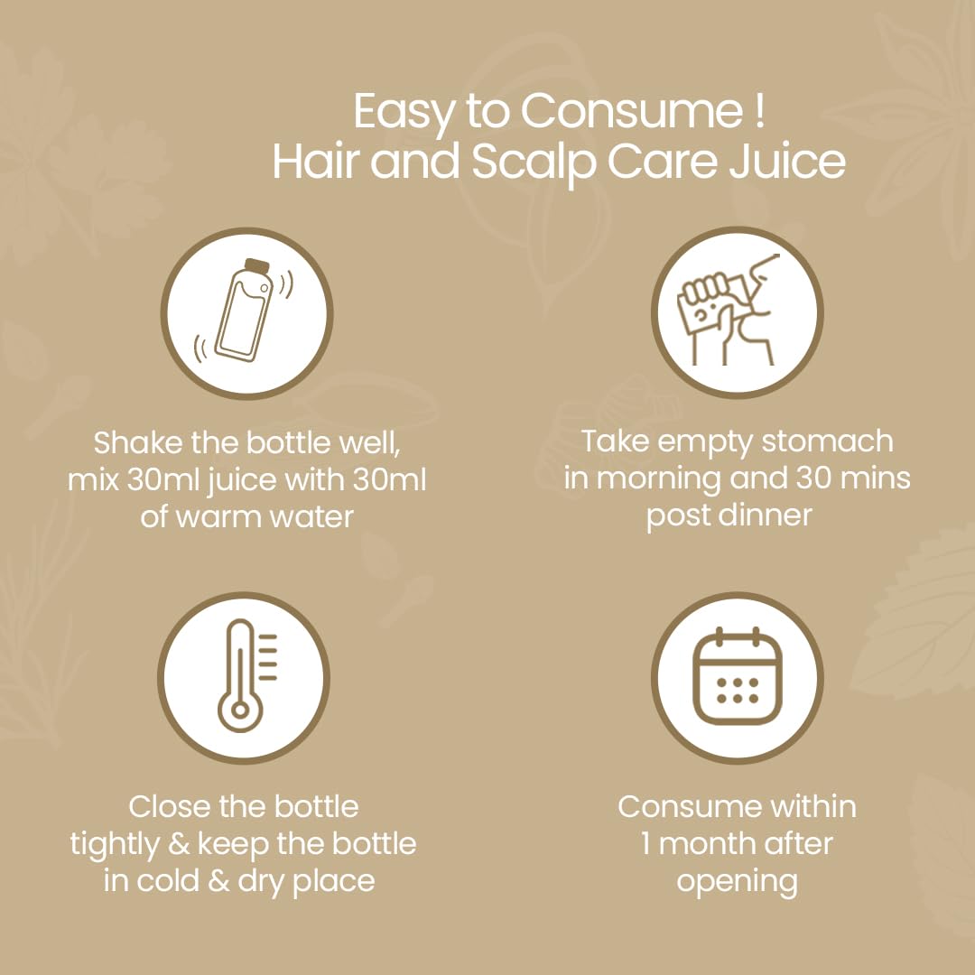 KRISHNA'S HERBAL & AYURVEDA Hair & Scalp Care Juice 1000 Ml,Hair Care Juice For Hair Growth & Hair Fall Control,Blend Of 7+ Ayurvedic Herbs,No Artificial Colors,Flavours & Sugars,Use 60 Days
