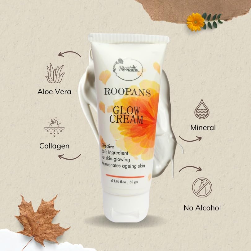 Glow Skin Whitening And Brightening, Face Cream Kojic Acid Arbutin Niaciamide Grapeseed oil Vitamin C & E With SPF-25, for all skin 50gm