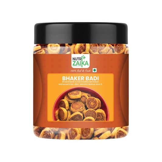 NUTRIZAIKA Gujrati Mini Bhakarwadi | Healthy Snacks for Adults & Kids | Gluten Free | Crunchy and Tasty Gujrati Bhakarwadi Ready to Eat Masala Flavor