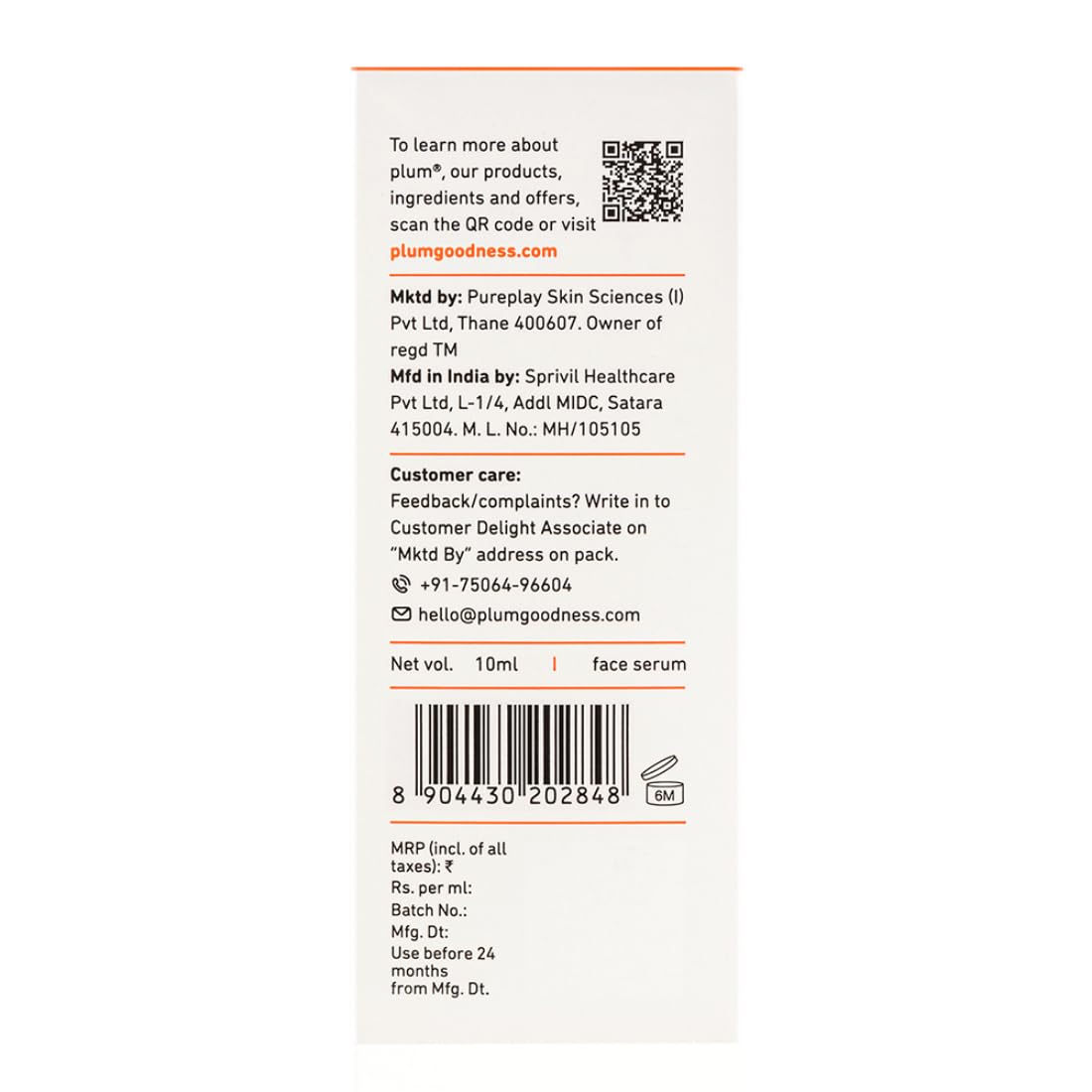 Plum 15% Vitamin C Serum for Glowing Skin | for Oily, Dry & Combination Skin | Reduce Pigmentation & Dark Spot |with Mandarin | Non-Irritating, Hydrating & Soothing | Face Serum for Men & Women | 10ml