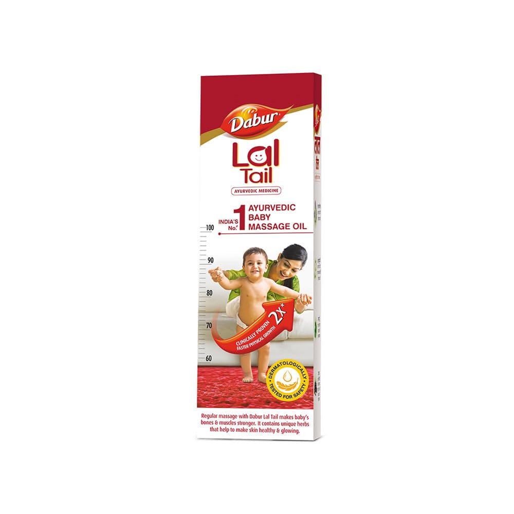 Dabur Lal Tail : Ayurvedic Baby Massage Oil 500Ml|Clinically Tested 2X Faster Physical Growth For Stronger Bones And Muscles