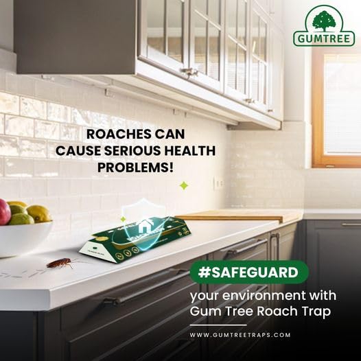 Gumtree Roach Trapp – Pack of 5 | Eco-Friendly, Non-Toxic Cockroach Trap with Bait & Repellent | Powerful Roach Killer for Kitchen, Room, Bathroom, Pantry | Safe Cockroach Control, Kids & Pet Friendly