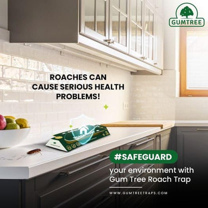 Gumtree Roach Trapp – Pack of 5 | Eco-Friendly, Non-Toxic Cockroach Trap with Bait & Repellent | Powerful Roach Killer for Kitchen, Room, Bathroom, Pantry | Safe Cockroach Control, Kids & Pet Friendly