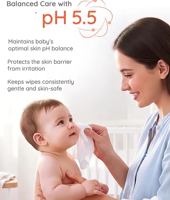Babyhug Pro Sensitive pH 5.5 Peach Milk Bamboo Wipes - 72 Wipes