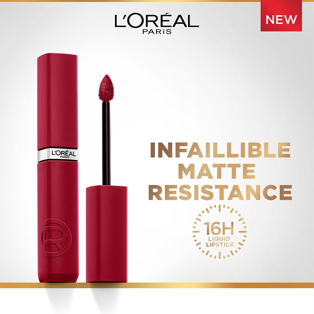L'Oreal Paris Infallible Matte Resistance Liquid Lipstick, Le Rouge Paris 420, 5 ml