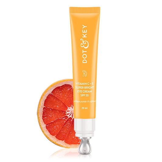 Zephivo Dot & Key Vitamin C + E Super Bright Under Eye Cream | Fades Dark Circles & Pigmentation | Boosts Collages & Skin Firmness | For Glowing Even Toned Skin | Reduces Puffiness | For All Skin Types | 20ml
