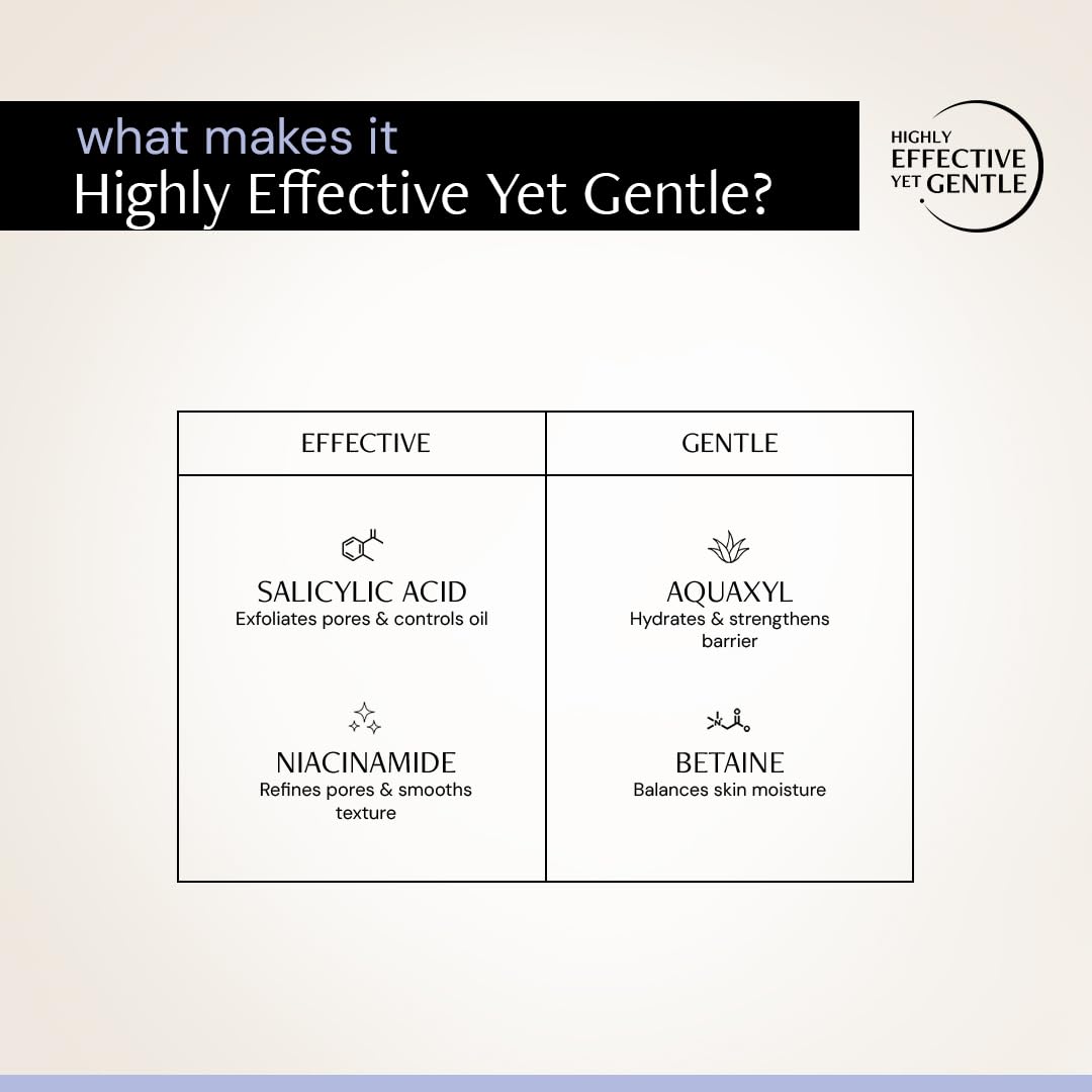 Product label detailing ingredients for effectiveness and gentleness on a beige background