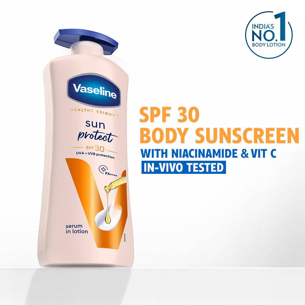 Vaseline Sun Protect SPF 30 Body Lotion, Reduces Tan Lines in 7 Days, UVA + UVB PA+++ Sun Protection, 600ml