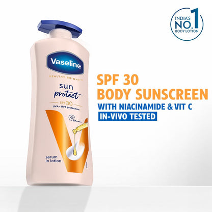 Vaseline Sun Protect SPF 30 Body Lotion, Reduces Tan Lines in 7 Days, UVA + UVB PA+++ Sun Protection, 600ml