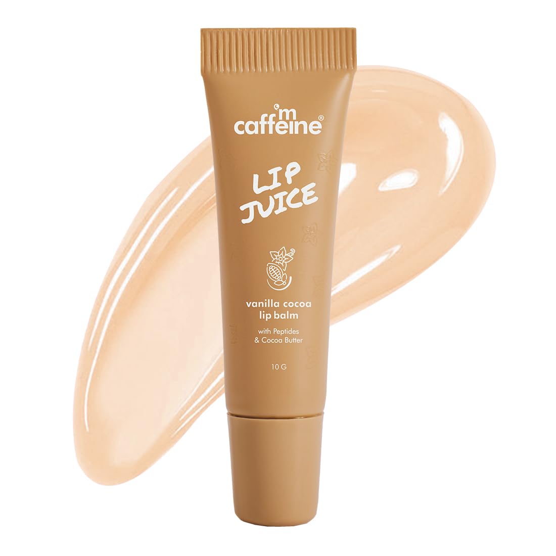 Tube of 'm caffeine Lip Juice lip balm on a white background