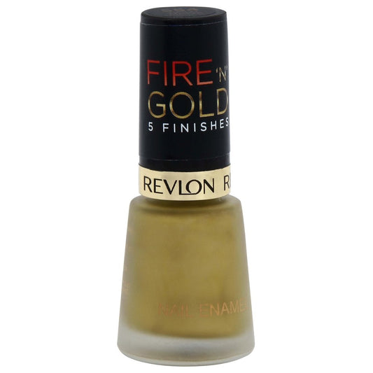Revlon Womens Fire 'N' Gold 5 Finishes Nail Enamel, Gold Matte, 8 ml