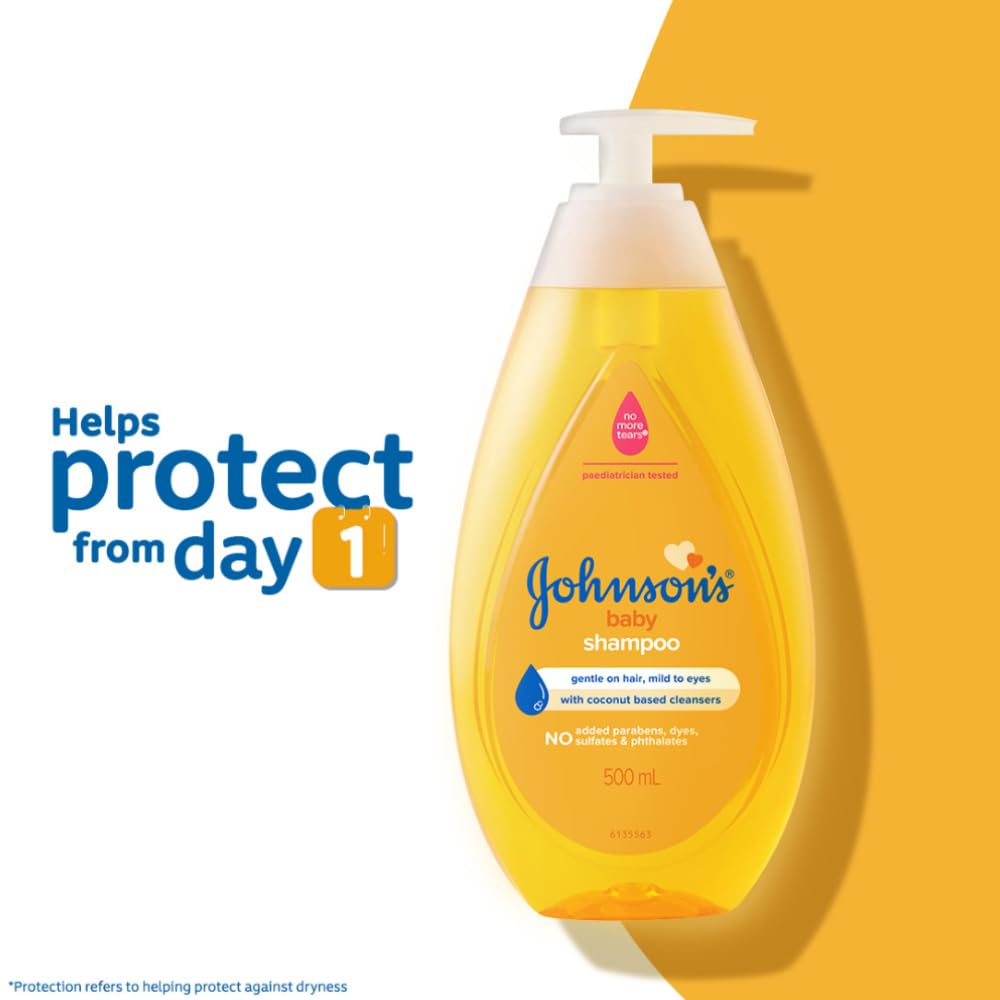 Johnson's Baby No More Tears Baby Shampoo, 200ml | With Aloe & Vitamin B5 | Helps Clean & Protect Baby Hair | No Added Parabens, Dyes, Sulphates & Pthalates | Hypoallergenic & PH Based Formula | Recommended by Paediatricians