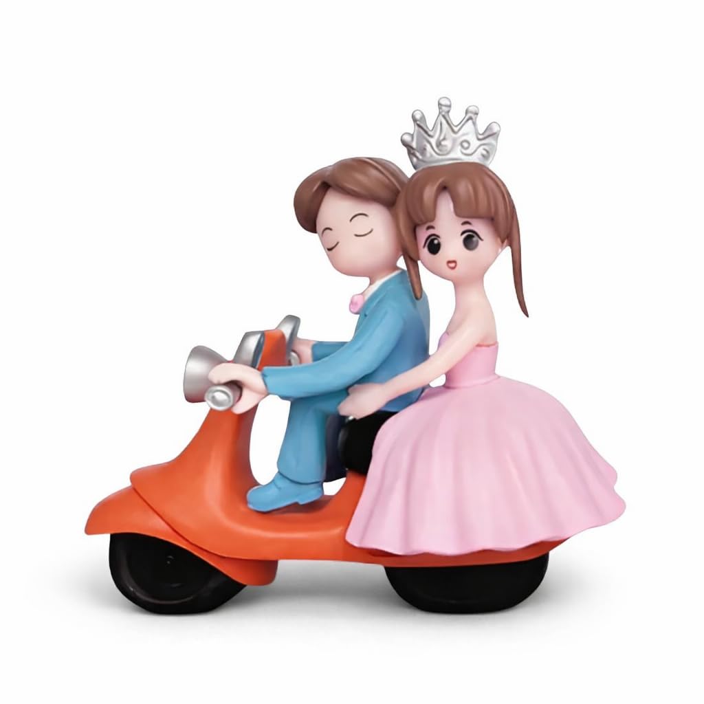 Bride & Groom Scooter Couple Showpiece | Wedding Couple Figurine for Home Décor | Romantic Gift for Marriage, Anniversary & Valentine’s Day (Bride & Groom)