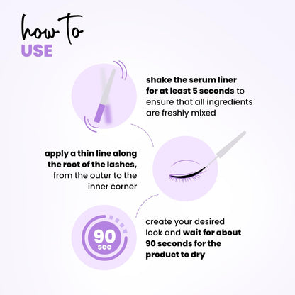 Plum Lash Serum Eyeliner | Clinically Proven To Boost Lash Growth | Intensely Pigmented | Matte Finish | Smudge-Proof | 02 Blue-ming