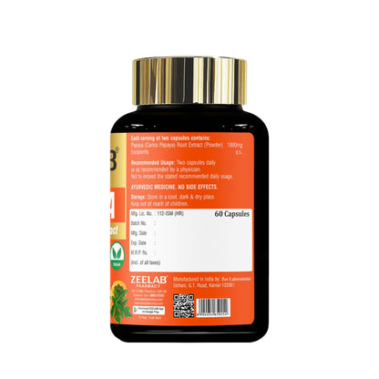 Supplement bottle with orange label on a white background