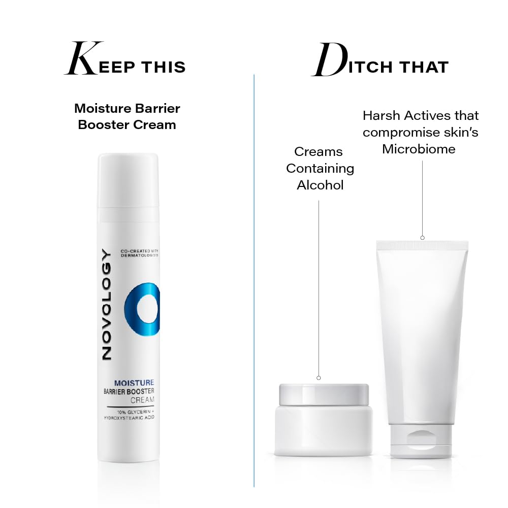 Skincare product with text on a white background