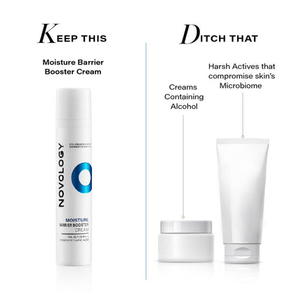 Skincare product with text on a white background