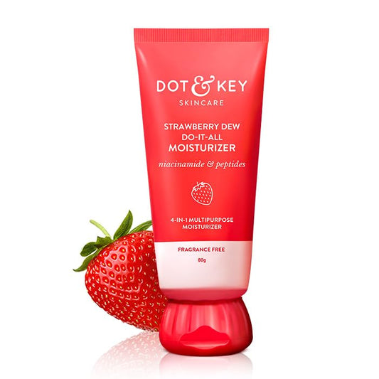 Zephivo Dot & Key Strawberry Dew Do-It-All Moisturizer | Intense Moisturization | Lightweight & Non Sticky | Boosts Radiance | Daily Makeup Remover | Corrects Dark Spots | 80g
