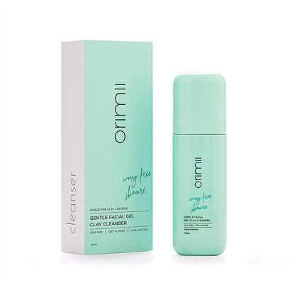 Oriim Gentle Facial Gel Clay Cleanser packaging on a white background