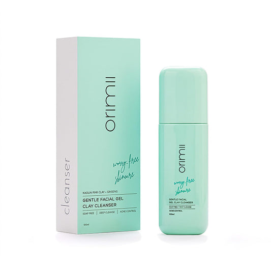 Oriim Gentle Facial Gel Clay Cleanser packaging on a white background