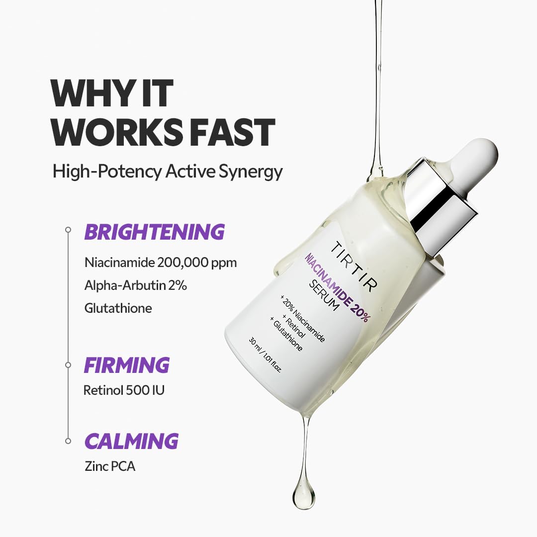 TIRTIR Niacinamide 20% Serum | High-Potency Vitamin B3 Face Serum for Brightening, Pore Minimizing & Oil Control | 30ml