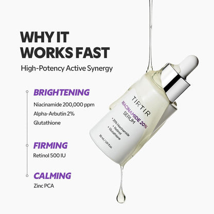 TIRTIR Niacinamide 20% Serum | High-Potency Vitamin B3 Face Serum for Brightening, Pore Minimizing & Oil Control | 30ml