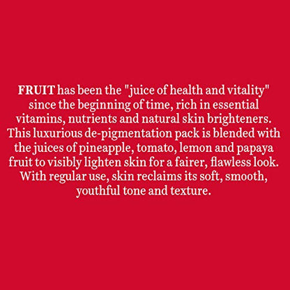 Text on a red background discussing the benefits of fruit juices for skin health.