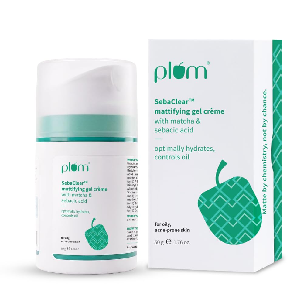 Plum SebaClearTM Mattifying Gel Crème with Matcha & Sebacic Acid | 50g