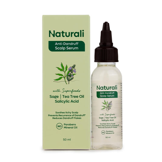 Naturali Anti-Dandruff Scalp Serum bottle and packaging on a white background