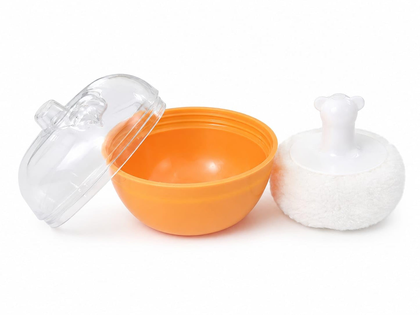 BABYDEN Baby Apple Shape Powder Puff With Powder Storage Bpa Free Orange