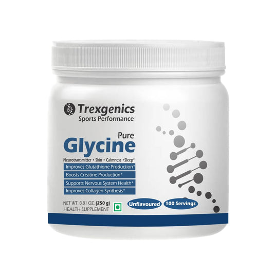 Trexgenics GLYCINE Pure Powder (100 Servings) Neurotransmitter, Skin, Calmness, Sleep, Relaxation Support (250 Gram)