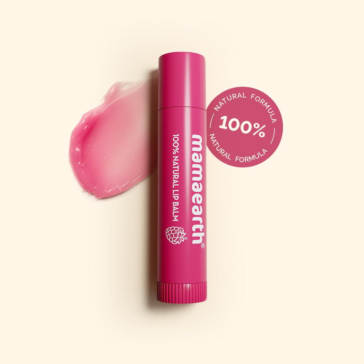 Mamaearth Nourishing Tinted 100% Natural Lip Balm With Vitamin E And Raspberry - 4 G | Gives 12-Hour Moisturization|For Dry&Chapped Lips|Naturally Pink |Natural Tint|Brightens |Tinted Lip Balm