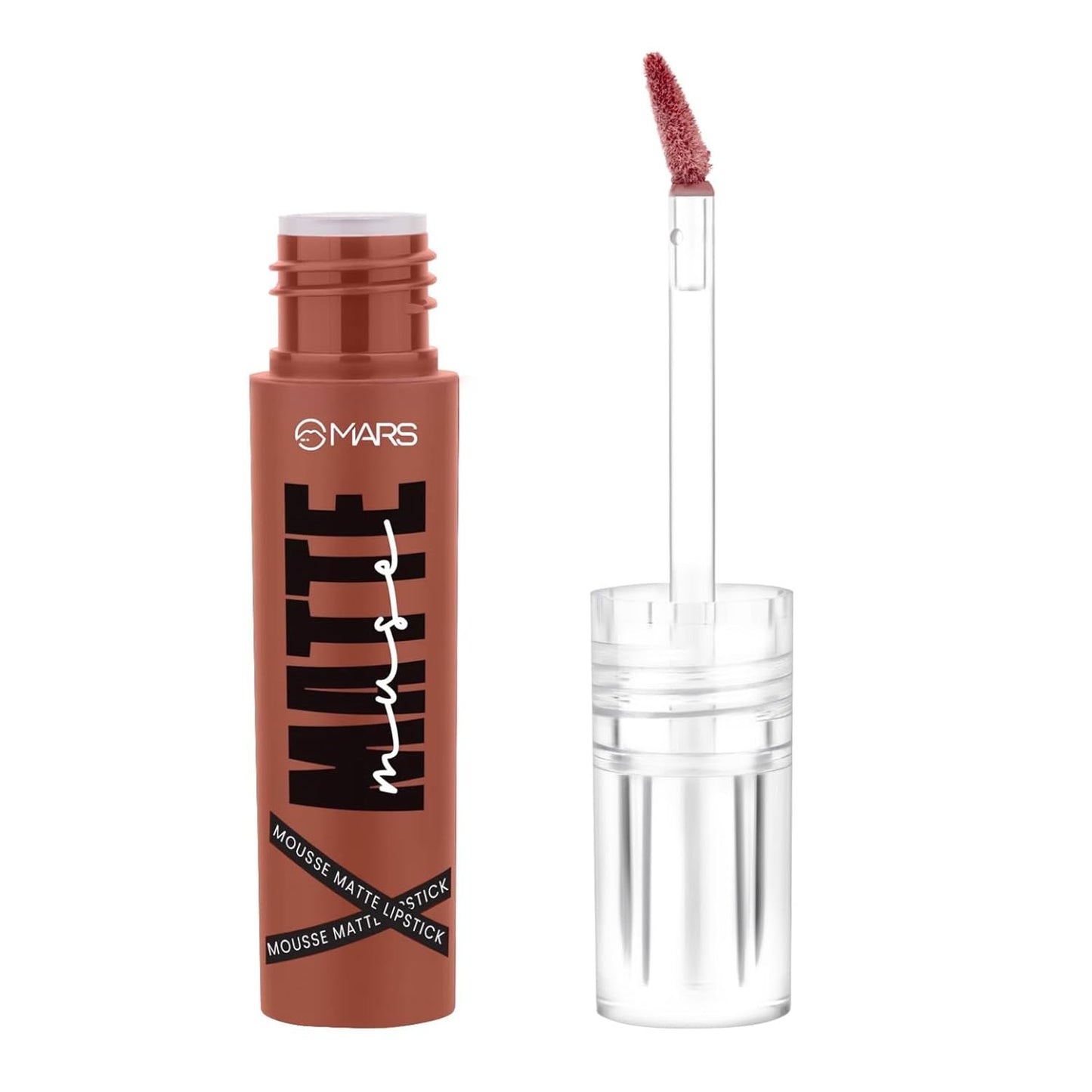 MARS Matte Muse Mousse Lipstick (3ml) (16-CHICK BEAUTY) with Doe-Foot Applicator | Highly Pigmented | Smooth Texture | Hydrating Formula | Blurry Lips Effect