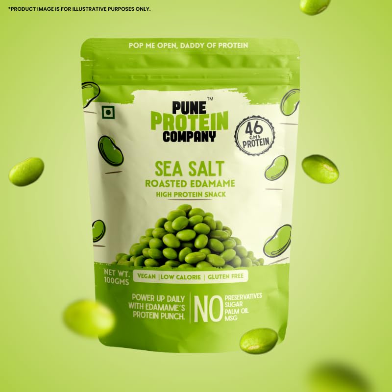 Sea Salt Roasted Edamame Beans (100g) | 46g High Plant Protein Per 100g | Diet for Everyday Nutrition & Well-being | Vegan, Gluten Free, Low Calorie Crunchy Savoury Healthy Snack