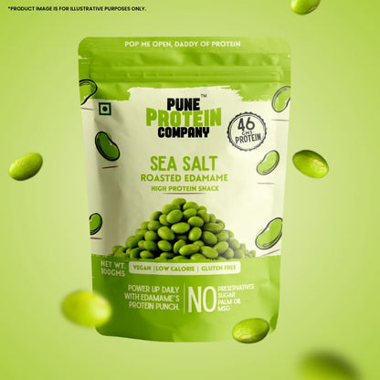 Sea Salt Roasted Edamame Beans (100g) | 46g High Plant Protein Per 100g | Diet for Everyday Nutrition & Well-being | Vegan, Gluten Free, Low Calorie Crunchy Savoury Healthy Snack