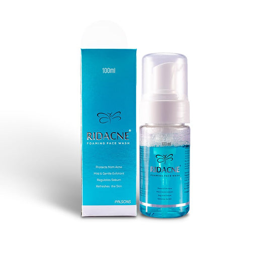 RIDACNE FOAMING FACE WASH -For Mild & Moderate Acne|80% Sebum Regulation|Refreshed Skin|Daily Use|Mild & Gentle Face Wash | Dermatologist Recommended | 100 ML