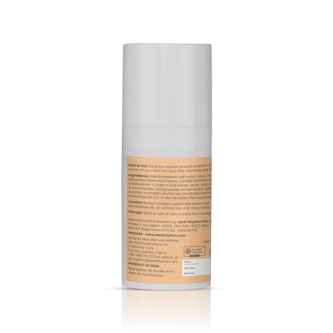 Earth Rhythm 10% Vitamin C Serum for Glowing & Brightens Skin, Provides Glow, Hydrates Skin - 15ml
