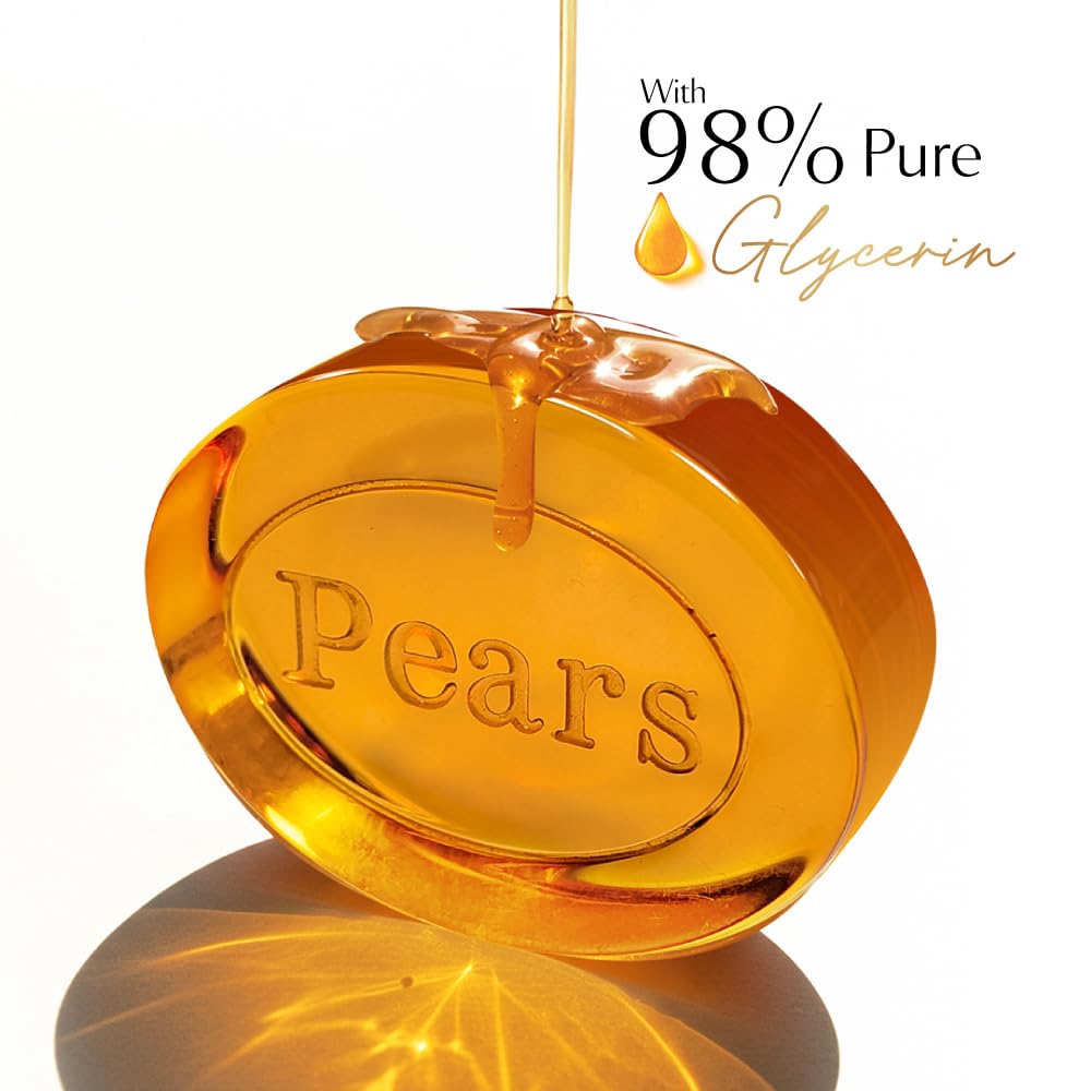 Pears Original Glycerin Soap Bar - Pure & Gentle Glow | With 98% Pure Glycerin | For Hydration & Glow | With Plant Based Cleanser for Skin & Body | Paraben-free | 125gms x 5