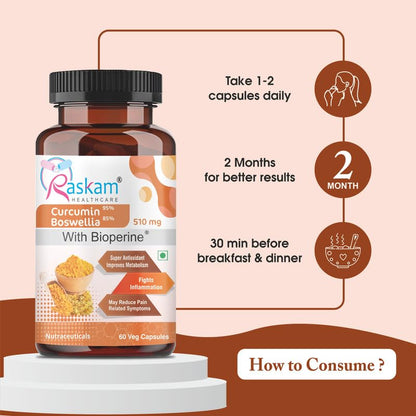 Askam Healthcare supplement bottle with usage instructions on a beige background