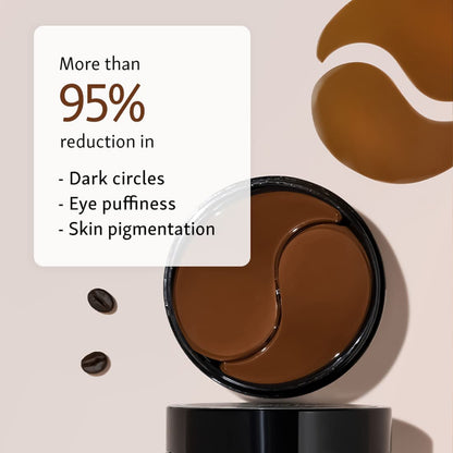 mCaffeine Coffee Hydrogel Under Eye Patches For Dark Circles & Puffiness Reduction |Winter Eye Care Routine | Eye Patch with Caffeine & Hyaluronic Acid | Moisture-Lock Technique For 2X Hydration - 30 Pairs for both Women and Men | 90G
