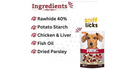 Gnawlers Yaowo Braided Dog Treats (2.5 inch) 500g (Pack of 1) By Sniff N Licks