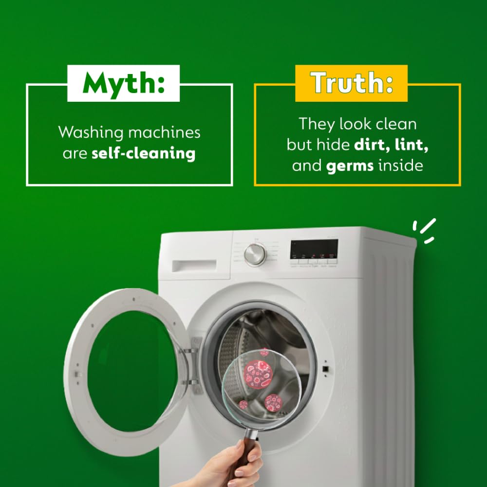 Dettol 5 in 1 Washing Machine Cleaner & Descaling Liquid for top load and front load| Lemon 250ml | Removes Limescale, Dirt and Bad odour | Kills 99.9%* Bacteria