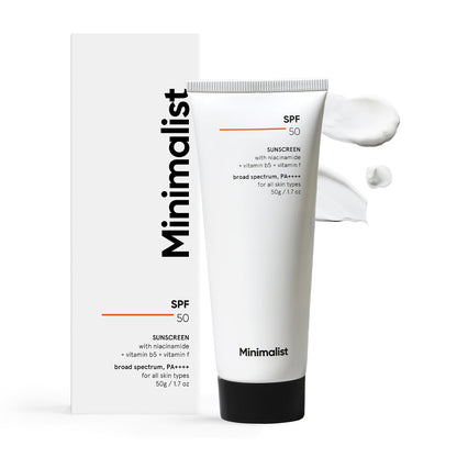 Minimalist Sunscreen SPF 50 PA+++ with Niacinamide & Multi-Vitamins | Clinically Tested in US (In-Vivo) | Lightweight with Multi-Vitamins | No White Cast | Broad Spectrum | Face Sunscreen for Men & Women