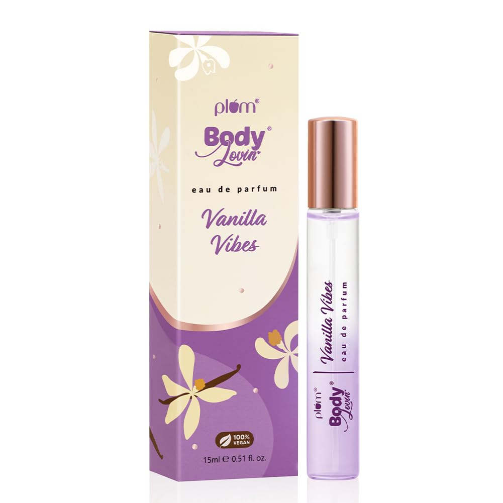 Plum BodyLovin' Vanilla Vibes Perfume | Long Lasting & Premium Warm Fragrance | Luxury Perfume For Women | Sweet, Warm & Irresistible Notes of Vanilla | Travel Friendly | High On Fun | 15ml